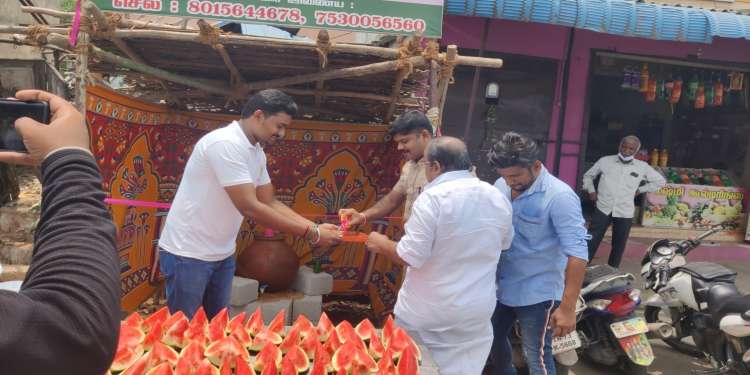 Water Panthal at Arcot Anna Salai For Summer Purpose 